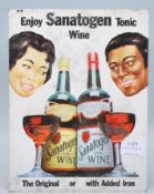A vintage 1960's Sanatogen tonic wine point of sale advertising sign for 'the original or added