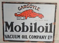 A contemporary artist's impression of a vintage enamel advertising sign for Mobil Oil, the