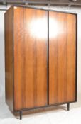 Stag Furniture C Range - A vintage retro 20th century ebonised and walnut double wardrobe. The