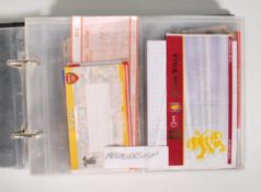 An album of mixed football early 21st Century ticket stubs include a variety of teams; Manchester