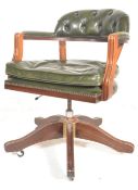 A 20th century green Leather Chesterfield Captains