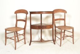 A 19th Century Georgian mahogany corner washstand together with a pair of 19th Century bar back