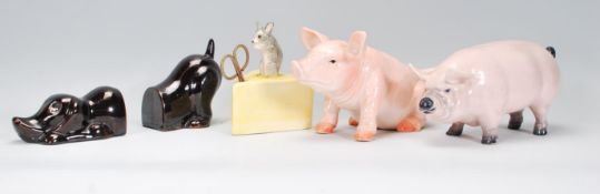 A collection of vintage retro 20th Century ceramics to include a string holder in the form of a