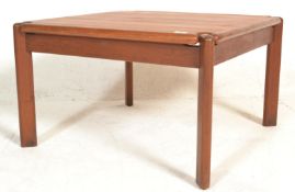 A Danish retro vintage Tarm Stole Og Mobelfabrik teak wood coffee table of square form having a