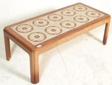 A retro 20th Century teak wood tile top coffee table by G Plan, inset tiles to the top with