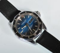 A gentleman's Marine-Star 17 Jewels Incabloc wrist watch having a blue dial with luminous baton