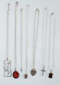 A selection of stamped 925 silver necklaces to include a twist chain necklace with a Tiffany & Co