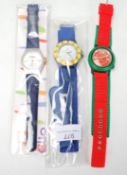A group of three 20th century advertising wristwatches to include a Pisang Ambon watch, a Renault