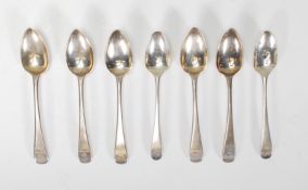A collection 7 George III silver hallmarked teaspoons by