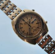 A vintage 1960's gentleman's Seiko 6139 chronograph automatic wrist watch having a gilt stainless
