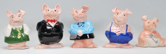 A set of Wade Natwest pottery pigs, to include Max