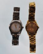 Two ladies wrist watches to include a Tissot PR 50 watch with gilt dial, baton markings to the