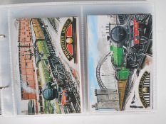 An album of postcards to include a set of football related postcards with designs by G S Cooper