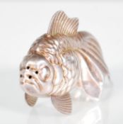 A 20th Century marked 925 silver pepperette in the form of a goldfish, having lid concealed in the