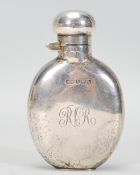An Antique Victorian silver flask with the monogram 