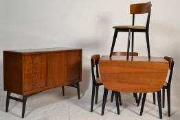 G-Plan Librenza range- A retro 20th Century teak wood dining suite consisting of four panel backed