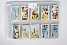 A full set of 50 Lambert and Butler 'Horsemanship' cigarette cards, set within plastic wallets.