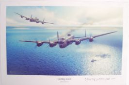 WWII DAMBUSTERS GEORGE JOHNNY JOHNSON SIGNED PRINT