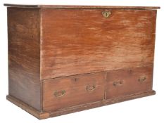 A Victorian 19th century teak wood mule chest / co