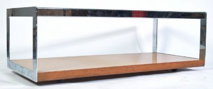 MERROW ASSOCIATES COFFEE TABLE CHROME AND GLASS