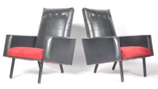 PAIR OF PIERRE GUARICHE MANNER WEDGE ARMCHAIRS