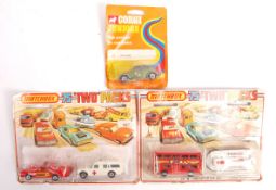 TWO CARDED MATCHBOX DOUBLE PACKS AND CORGI JUNIOR