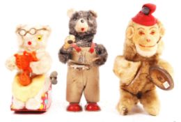 COLLECTION OF CHARMING VINTAGE JAPANESE TINPLATE PLUSH TOYS