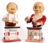 TWO VINTAGE TINPLATE BATTERY OPERATED CHARLIE WEAV