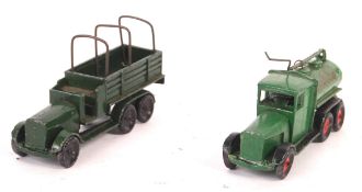 RARE 1930'S SKYBIRD DIECAST MODELS - ESSOLUBE TANKER & ARMY TRUCK