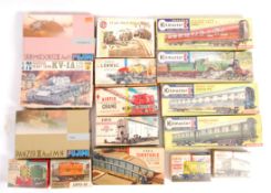 COLLECTION OF ASSORTED MILITARY AND MODEL RAILWAY TRAIN KITS