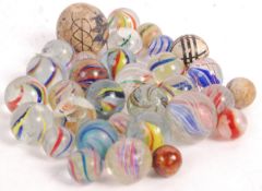 19TH VICTORIAN GLASS MARBLES - ONION SKIN, LATTICI