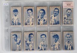 A set of vintage cigarette trade cards / slides, Carreras TURF, 50 Famous Cricketers Series,