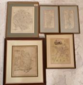 A group of antique late 18th and early 19th Century maps of the West Country and Wales to include