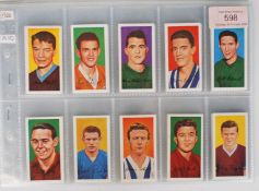 A full set of vintage Barratt & Co confectionery sweet trade cards, Famous Footballers Series A. 10,