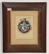 An early 20th Century gouache on paper coat of arm