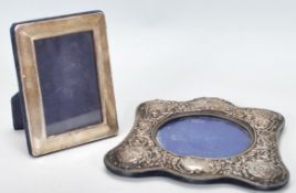 A contemporary silver hallmarked 925 easel photograph frame, Sheffield assay, makers mark for Carr's