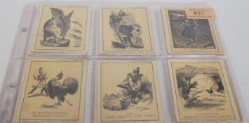 A full set of vintage Wills's Cigarette trade cards, Punch Cartoons complete set of 25. The wills