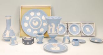 A selection of 20th Century Wedgwood Jasperware ceramics to include a commemorative Christmas 1978