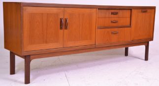 A vintage retro mid 20th Century G Plan red label teak wood sideboard unit having a central bank