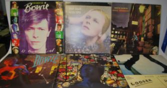 A group of six Vinyl long play LP record albums by David Bowie to include 'Ziggy Stardust', 'Hunky