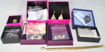 A collection of silver jewellery and fashion jewellery to include Claire Sweeney jewellery; a pair