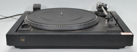 Hi-Fi - A Dual CS 505 - 3 belt drive record player finished in black having a carbon fibre arm. Made