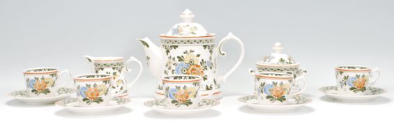 A vintage 20th Century Villeroy and Boch coffee service in the Amsterdam pattern, consisting of