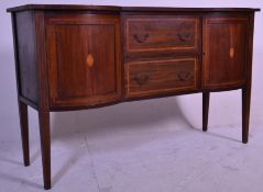 A good large regency style 19th Century mahogany sideboard credenza / buffet having double bow front
