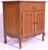 An early 20th century French sideboard cabinet of pedestal form. Raised on shaped legs with a double