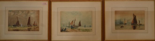 A Christiansen - A group of three early 20th Century watercolour on paper paintings depicting