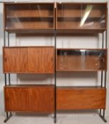 A vintage retro 1960's / 70's three tier ladderax modular wall unit / sideboard / display cabinet,