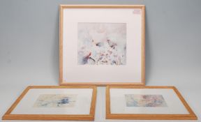 Anthony Curtis (born 1928) - A group of three abstract aboriginal style watercolour paintings on