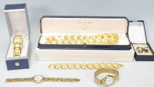 A selection of vintage ladies fashion jewellery to include a 1960's gold tone leaf necklace, three