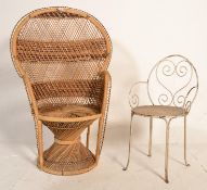 A 20th Century vintage / retro 1970's retro wicker
